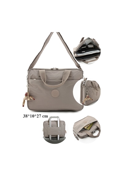 Ss 3027 Unisex Krinkıl Suya Dayanıklı Laptop Bölmeli Çapraz-el Askılı Evrak Ve Laptop Çantası Siyah