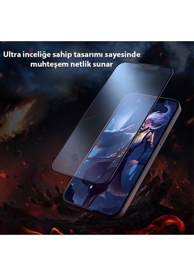 GOR Apple Uyumlu iPhone 12 6.1 9D Hardening Tempered Full Cam Ekran Koruyucu