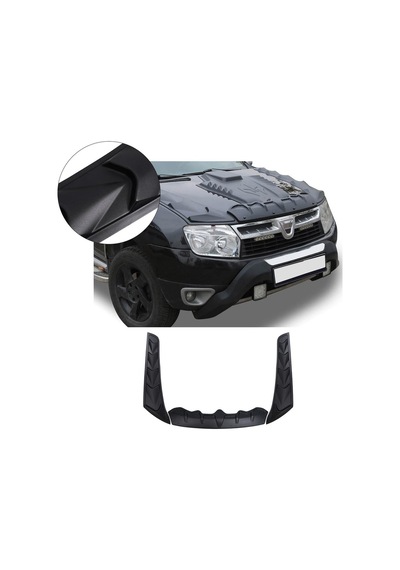 Dacia Duster 2010-2017 Uyumlu Dragon Pack Kaput Koruma 3 Parça Abs Mat Siyah