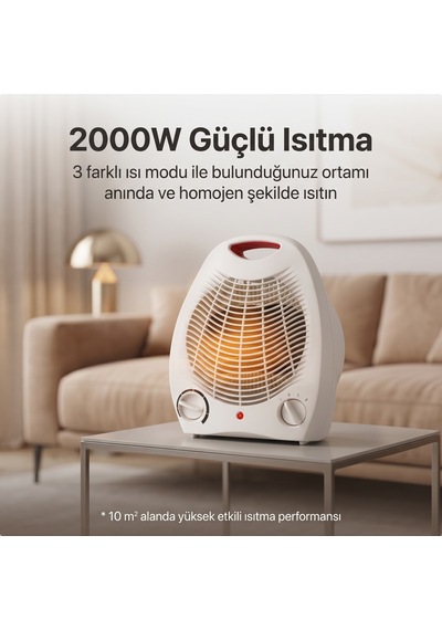 Arvonx 2000 W Masaüstü Fanlı Isıtıcı