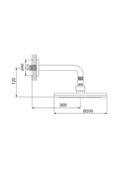 Newarc 21 Cm Duvardan Ayarlı Duş Başlığı Krom 470511abs Krom