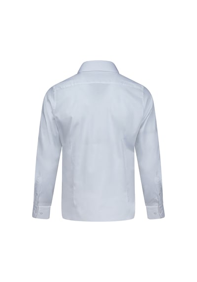 Hatemoğlu Beyaz Slim Fit Açık İtalyan Yaka Pamuklu Saten Uzun Kollu Gömlek Beyaz