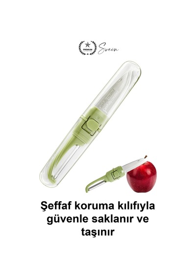 Çift Taraflı Meyve Sebze Bıçağı Soyacak Uçlu Paslanmaz Çelik Kılıflı Mutfak Gereci Salatalık Limon D