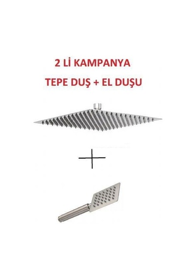 Kireç Kırıcılı Kare 304 Kalite Paslanmaz Krom Düz Duş Başlığı Tepe Duş Başlığı El Duşu Diğer