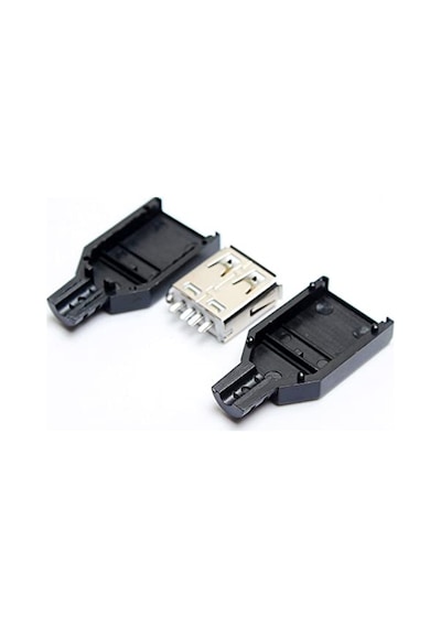 2 Adet Plastik Kapaklı Usb A Tipi Erkek Soket 2 Adet Usb Dişi