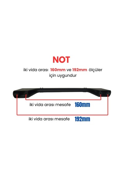 5 Adet Metal Saroz Çizgili Mobilya Çekmece Dolap Kulpu Mat Siyah 160-192mm Mat Siyah