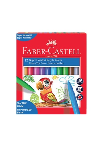 Faber Castell Comfort Keçeli Boya Kalemi 12 Renk Yıkanabilir