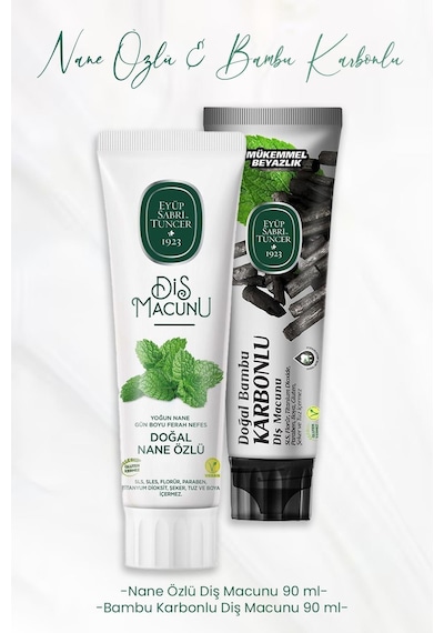 Eyüp Sabri Tuncer Bambu Karbonlu + Nane Özlü Diş Macunu 2 x 90 ML