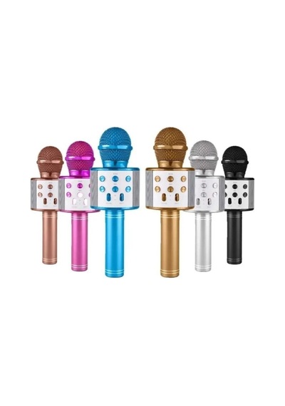 Wireless Mikrofon Karaoke - Hoparlör Usb Şarjlı Usb - Tf - Aux Renkli Krom Kaplama Pil:800mah - Dc 5v Bls-25 5570