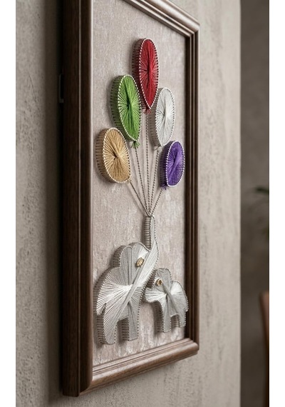 Filografi Balonlu Fil Tablosu 35x50 Cm Ahşap Çivi & Tel Sanatı Çocuk Odası, Anaokulu Ve Hediye Dekoratif Ta - Filografi Balonlu Fil Tablosu 35x50 Cm Ahşap Çivi & Tel Sanatı Çocuk Odası, Anaokulu Ve Hediye Dekoratif Ta -