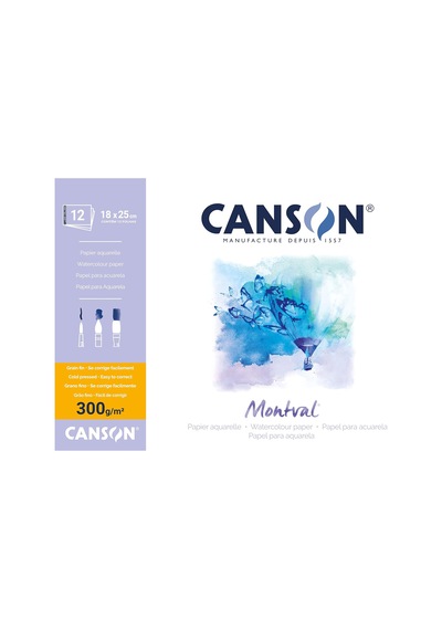 Pad Canmontv 12s 24x32 300g Suluboya Blokları