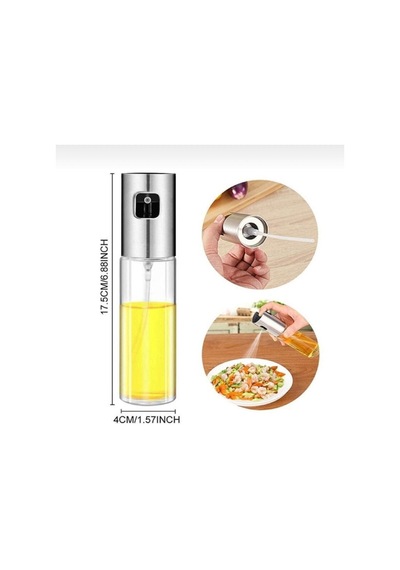 Zeytinyağı/sirke/yağ Püskürtücü Cam Sprey Yağdanlık 100ml - Airfryer Pişirme Öncesi Sprey Yağlık Gri Diğer