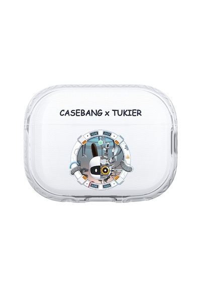 Apple Uyumlu AirPods Pro Kılıf Desenli Koruyucu Benks Casebang Departure Explore Silikon Kılıf Siyah