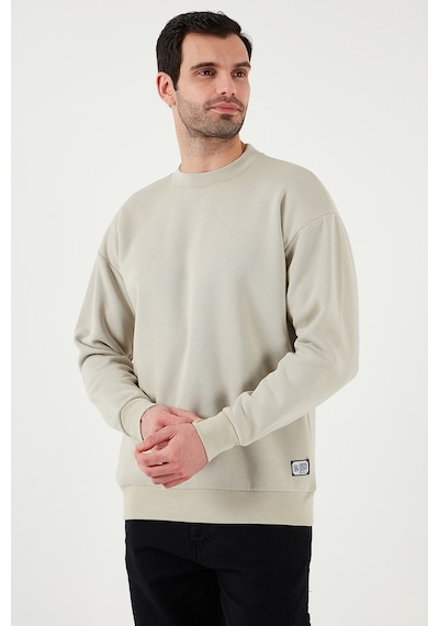 Buratti Regular Fit Bisiklet Yaka Pamuklu Içi Tüylü Yumuşak Şardonlu Erkek Sweat 5905255 Krem