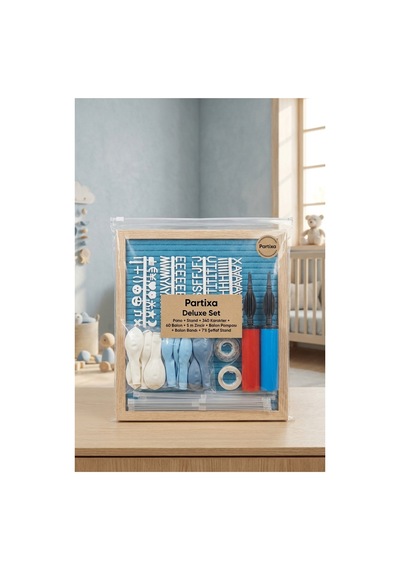 Diş Buğdayı Erkek Bebek Süsleme Deluxe Set Mavi Keçe Yazı Panosu Standlı Balon Zincirli 7li Şeffaf Balon Standlı İlk Dişim Parti Seti 1 - 12 Yaş