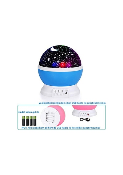 Technosmart Dönen Renkli Star Master Yıldızlı Gökyüzü Projeksiyon