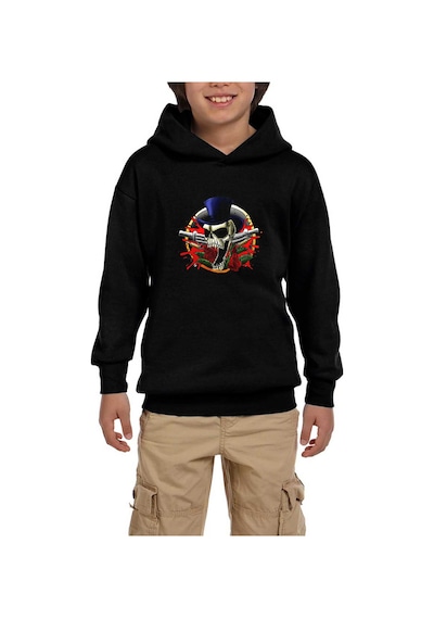 Zepplin Giyim Guns N Roses Mr Skull Siyah Çocuk Kapşonlu Sweatshirt
