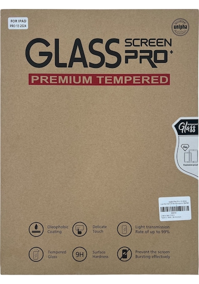 Apple Uyumlu iPad  Pro 13 2024 Temperli Cam Tablet Ekran Koruyucu