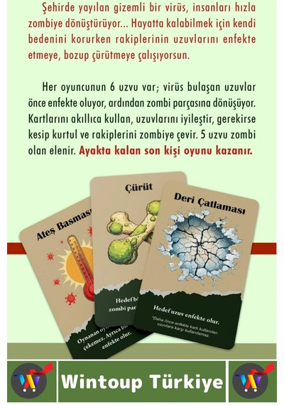 Yeni Sezon Eğlenceli Arkadaş Ortamı Aile Şans Komedi Strateji Beceri Geliştiren Oyun Virüs 80 Kart