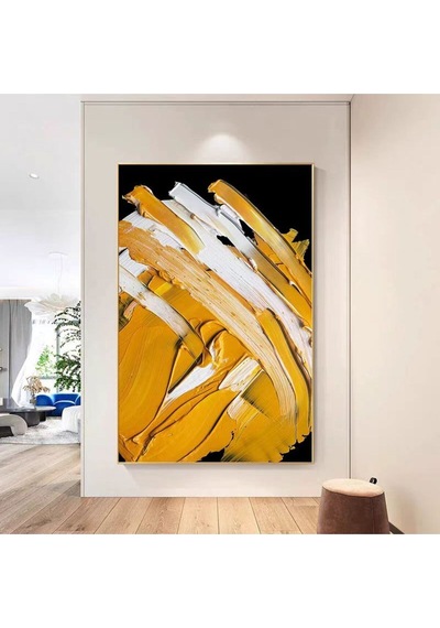 Dokulu Büyük Boy El Yapımı Yağlı Boya Tablo 94x140cm