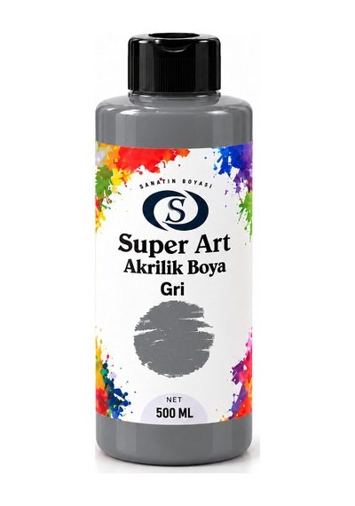 Super Art Akrilik Boya Gri 500 Ml 1 Şişe