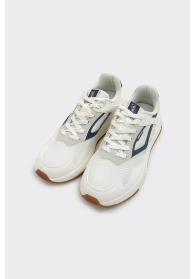Derinet Humtto Bağcıklı Erkek Sneaker Bej Mavi Bej Mavi