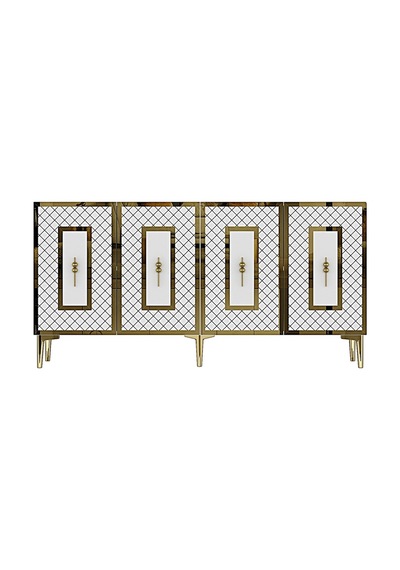 Ka1510bg Puma Konsol, Tv Sehpası Beyaz-gold 150cm Beyaz-gold