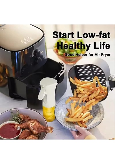Sprey Yağdanlık Cam Şişe Yağ Püskürtücü Airfryer Kızartma Izgara Salata İçin Yağlık Çok Renkli