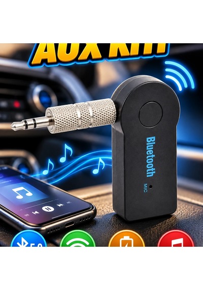 Bluetooth Aux Araç Kiti V3.0 + Edr Stereo Müzik Alıcı 10 Metre Bağlantı Ve Mini Usb Şarjlı