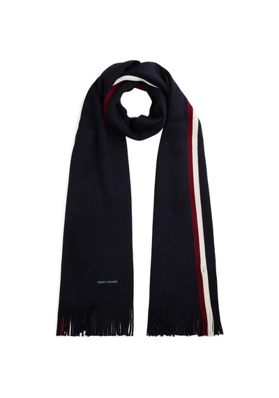 Tommy Hilfiger Rubberised Logo Beanie And Scarf Gift Set Lacivert Erkek Atkı Bere Seti