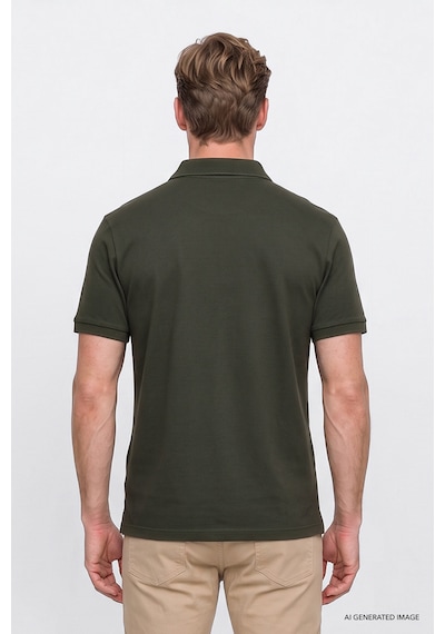 AC&Co / Altınyıldız Classics Altinyildiz Classics Erkek Haki Slim Fit Dar Kesim Polo Yaka %100 Pamuk Kısa Kollu Tişört 4A4820200001HAKS Haki