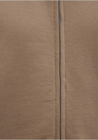 Mavi - Dik Yaka Fermuarlı Kahverengi Sweatshirt 0s10377-70378