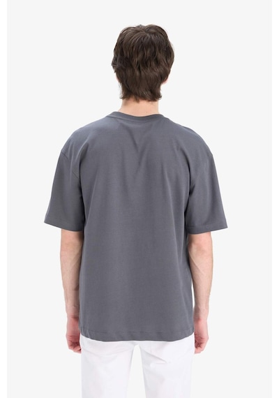 DeFacto Oversize Geniş Kalıp Bisiklet Yaka Basic Düz Kısa Kollu Tişört E6885AXNSAR104