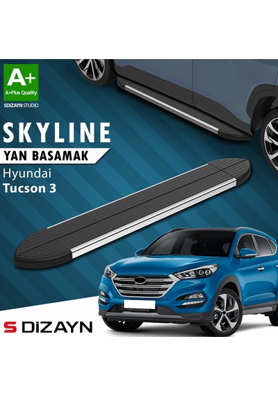 S-dizayn Hyundai Tucson 3 Skyline Krom Yan Basamak 173 Cm 2015-2020 A+ Kalite
