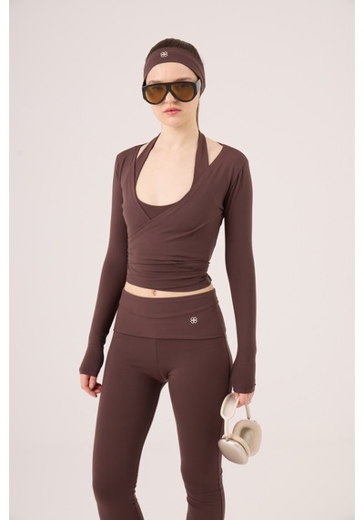 Holly Lolly Bağlamalı Crop Kesim Ellen Bolero Kahve