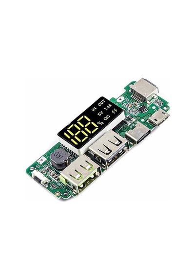 Çift Usb 5v 2.4a Usb Micro / Type-c Hızlı Şarj Power Bank Modülü