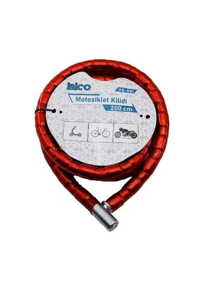 Vexor Kırmızı Motor Bisiklet Kilidi 22 Mm X 200 Cm