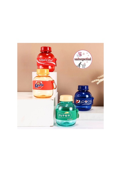 Mini Renkli Su Şişesi 350ml Figürlü Renkli Mini Suluk Matara 350ml Lacivert