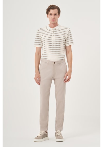 Morven Erkek Taş Yazlık Pamuk Yan Cep Slim Fit Chino Pantolon 25ys003010870 Taş