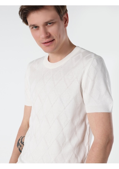 Colin's Regular Fit Bisiklet Yaka Beyaz Erkek Kazak CL1064502_Q1.V1_OFW