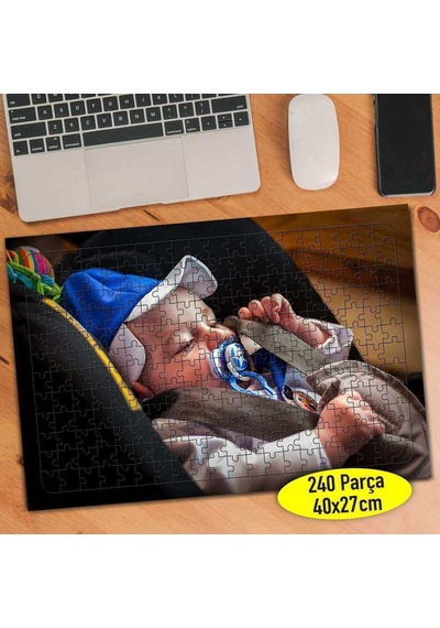Pusette Uyuyan Minik Bebek 240 Parça Puzzle Yapboz-112460948