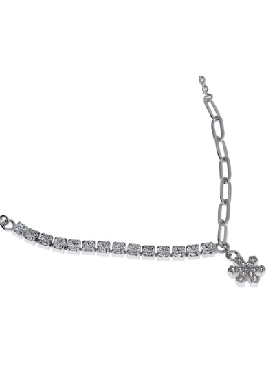 Kadın Taşlı Kar Tanesi Model Gümüş Halhal Silver