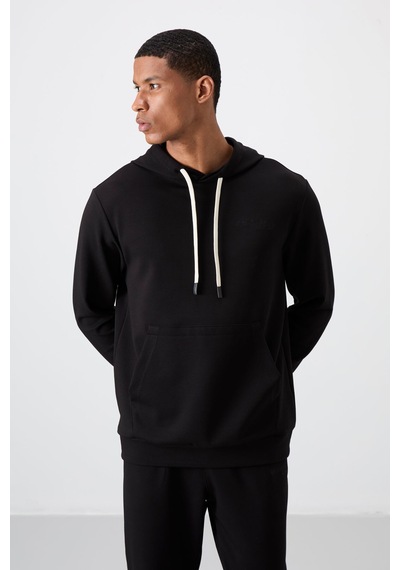 Tommy Life Siyah - Siyah Pamuklu Kalın Yumuşak Dokulu Comfort Fit Nakışlı Erkek Eşofman Takım - 85255 Siyah