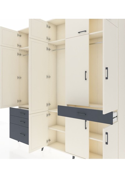 Arges Dolap 8 Raflı 4 Çekmeceli 3 Askılı 220x30x243 Aytaşı-aytaşı/antrasit Aytası/antrasıt Arges Dolap 8 Raflı 4 Çekmeceli 3 Askılı 220x30x243 Aytaşı-aytaşı/antrasit Aytası/antrasıt