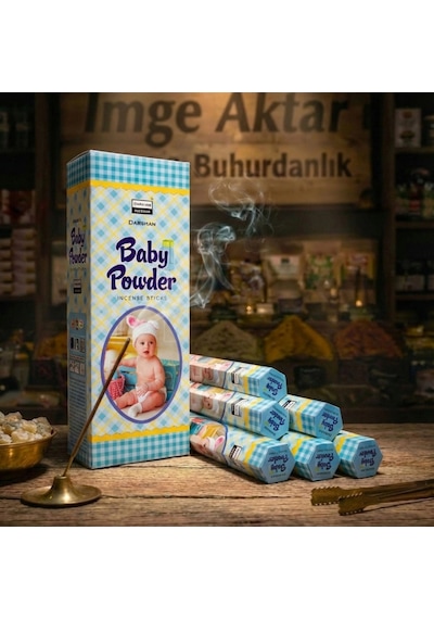 Darshan Baby Powder Bebek Pudrası Çubuk Tütsü 20'li Paket - Temiz Ve Yumuşak Çok Renkli