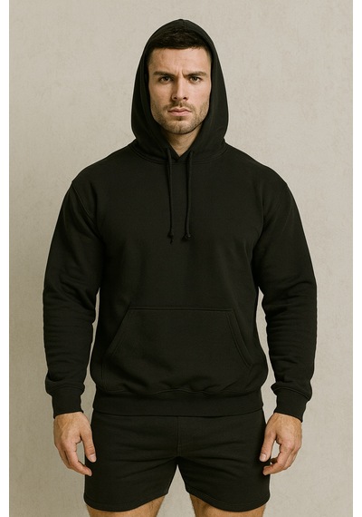 Hmo Store Unisex Dark Hoodie Sırtı Baskılı Özel Model Siyah
