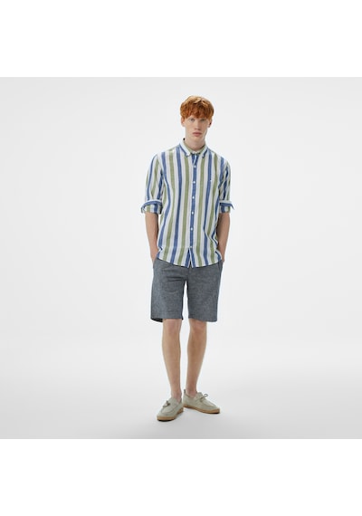 Nautica Erkek Yeşil Classic Fit Çizgili Gömlek Çizgili W55517t Yeşil