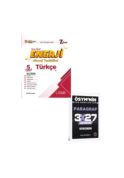 Palme 2027 7. Sınıf Türkçe Enerji Maarif Fasikülleri + Evp Akademi Paragraf