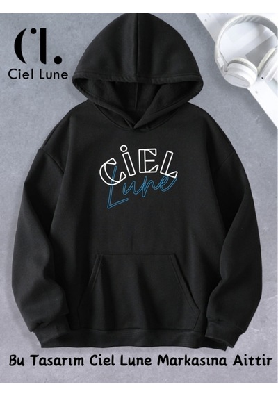 Ciel Lune Nevermind Unisex Kadın Erkek Özel Tasarım Baskılı Kapşonlu Sweatshirt Siyah Siyah Ciel Lune Nevermind Unisex Kadın Erkek Özel Tasarım Baskılı Kapşonlu Sweatshirt Siyah Siyah
