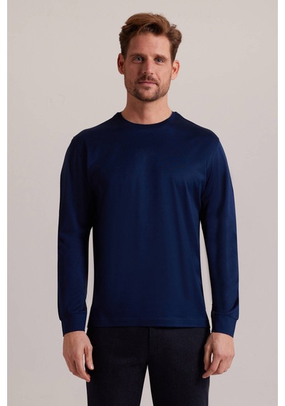 Ysf Erkek Lacivert Bisiklet Yaka Sweatshirt